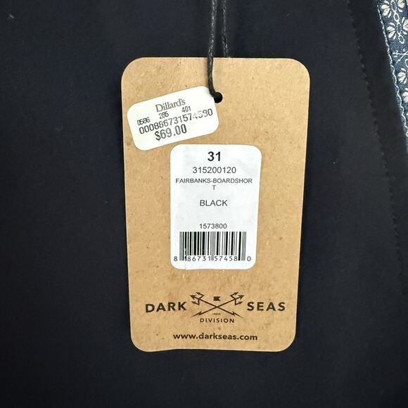 Dark Seas Fairbanks Boardshorts Men’s 31 Black 18” Slake Fit Swim Trunks NWT - Picture 10 of 14